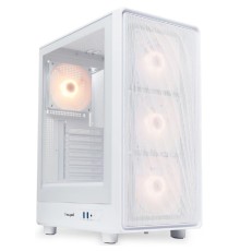 Case HSPD M510, Mesh Mid Tower, White, TG, 0.5 SPCC, 4x120mm ARGB (Orbis F1) ATX, mATX, mITX 180/280/160mm 1x2.5