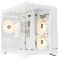 Case HSPD F330, Panoramic Mini-tower, White, TG, 0.5 SPCC, 3x120mm ARGB (FN027) mATX, mITX 160/400/200mm 1x2.5