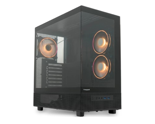 [Корпуса] Case HSPD F710, Panoramic Mid Tower, Black, TG, 0.5 SPCC, 3x120mm ARGB (FN027) E-ATX, ATX, mATX, mITX 185/395/270mm 2x2.5