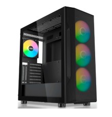 Case SAMA S40 Black, Midi-Tower, TG, 4x120mm ARGB, 2xUSB 3.0 + 1xUSB 3.1 Type-C, ATX, mATX, mITX Black