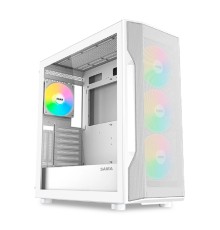 Case SAMA S40 White, Midi-Tower, TG, 4x120mm ARGB, 2xUSB 3.0 + 1xUSB 3.1 Type-C, ATX, mATX, mITX White