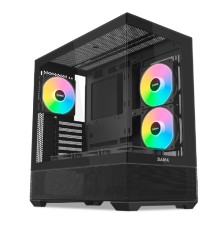 Case SAMA V40 Black, Midi-Tower, TG, 6x120mm ARGB, 2xUSB 3.0 + 1xUSB 3.1 Type-C, ATX, mATX, mITX Black
