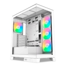 Case SAMA V50 White, Midi-Tower, TG, 4x120mm ARGB, 2xUSB 3.0 + 1xUSB 3.1 Type-C, ATX, mATX, mITX White