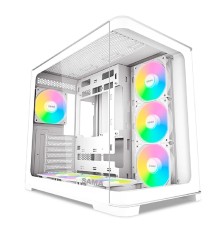 Case SAMA V60 White, Midi-Tower, TG, 7x120mm ARGB, 2xUSB 3.0 + 1xUSB 3.1 Type-C, ATX, mATX, mITX White