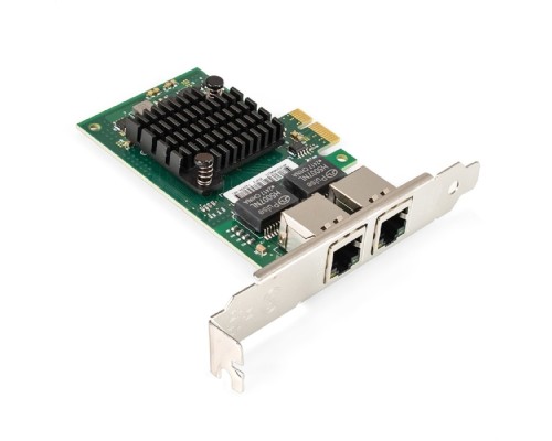 [Контроллер] Exegate EX299699RUS Сетевой адаптер ExeGate EXE-I350-T2V1 (PCI-E x1, порты 2xRJ45 (медные), 10/100/1000Mbps, Gigabit NIC Intel Chipset NHI350AM2)