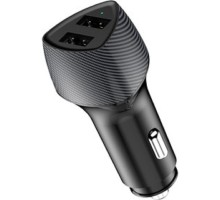 Rexant (16-0240) Автомобильное зарядное устройство c двумя портами (USB-A QC 3.0 + USB-A 3,1A) со световой индикацией, 18Вт, черное 