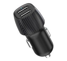 Rexant (18-2220) Автомобильное зарядное устройство c двумя портами (USB-А + USB-A) со световой индикацией, 12Вт, черное 