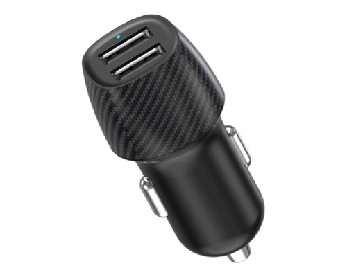 [Зарядные устройства] Rexant (18-2220) Автомобильное зарядное устройство c двумя портами (USB-А + USB-A) со световой индикацией, 12Вт, черное 