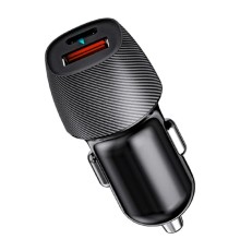 Rexant (16-0242) Автомобильное зарядное устройство с двумя портами (USB-A QC 3.0 + USB-C PD) со световой индикацией, 38Вт, черное 