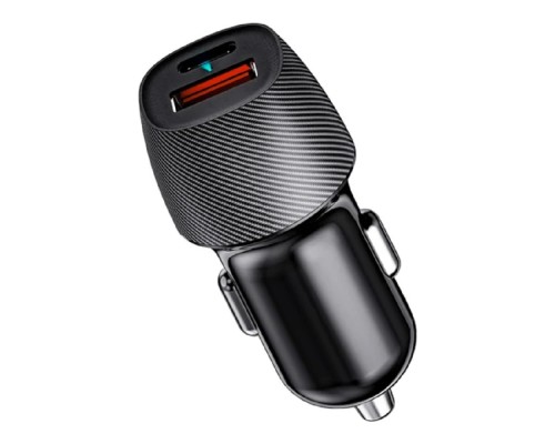 [Зарядные устройства] Rexant (16-0242) Автомобильное зарядное устройство с двумя портами (USB-A QC 3.0 + USB-C PD) со световой индикацией, 38Вт, черное 