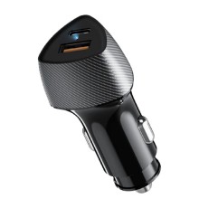 Rexant (16-0246) Автомобильное зарядное устройство с двумя портами (USB-A QC 3.0 + USB-C PD) со световой индикацией, 51Вт, черное 