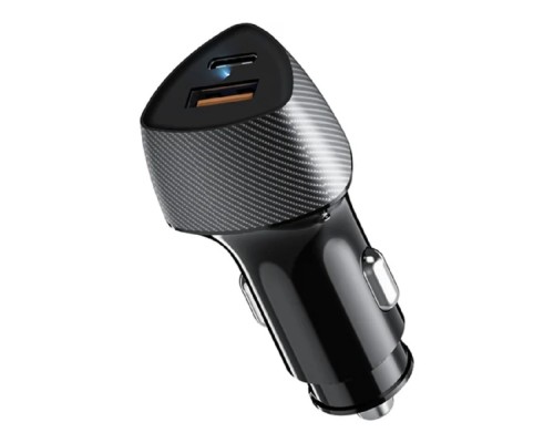 [Зарядные устройства] Rexant (16-0246) Автомобильное зарядное устройство с двумя портами (USB-A QC 3.0 + USB-C PD) со световой индикацией, 51Вт, черное 