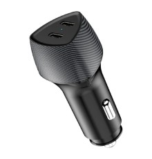 Rexant (16-0244) Автомобильное зарядное устройство с двумя портами (USB-C PD + USB-C PD) со световой индикацией, 40Вт, черное 