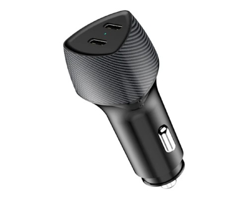 [Зарядные устройства] Rexant (16-0244) Автомобильное зарядное устройство с двумя портами (USB-C PD + USB-C PD) со световой индикацией, 40Вт, черное 