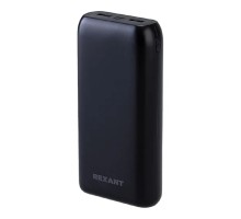 Rexant (30-2052) Портативное зарядное устройство Power Bank (аккумуляторная батарея) 20000 mAh с Quick Charge и Power Delivery, черное 