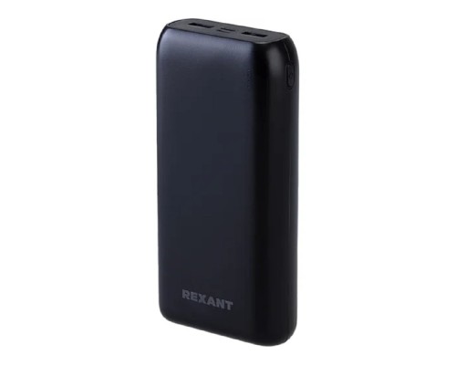 [Зарядные устройства] Rexant (30-2052) Портативное зарядное устройство Power Bank (аккумуляторная батарея) 20000 mAh с Quick Charge и Power Delivery, черное 