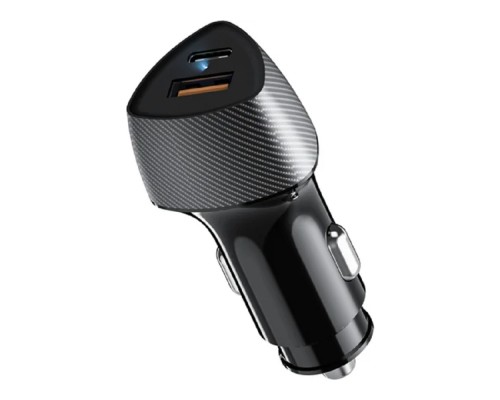 [Зарядные устройства] Rexant (16-0241) Автомобильное зарядное устройство c двумя портами (USB-A QC 3.0 + USB-C PD) со световой индикацией, 20Вт, черное 