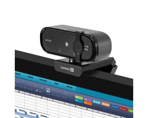 [веб камеры ] Exegate EX297680RUS Веб-камера ExeGate BlackView C720 Full HD AF (2Мп, 1920х1080, 1080P, 30fps, автоматический фокус, защитная шторка, 4-линзовый объектив, микрофон с шумоподавлением, универсальное кр