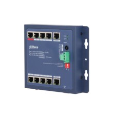 DAHUA DH-CHS4110-8ET-90-F 8-портовый PoE коммутатор управляемый: 8 RJ45 10/100Мбит/с , 1 RJ45 10/100/1000Мбит/с, 1 комбинированный SFP/RJ45 10/100/1000Мбит/с  до 90Вт IP30, IK06; плоский 