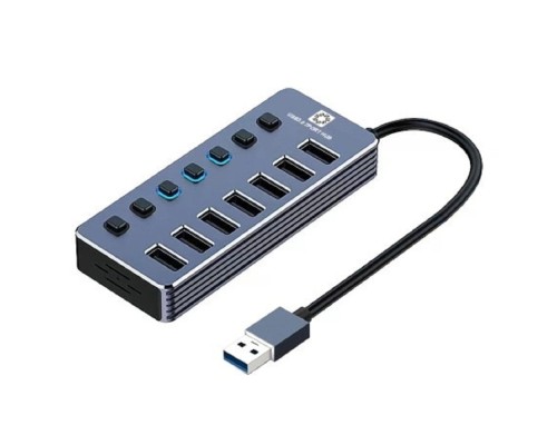 [USB-концентраторы] 5bites Концентратор HB37-313SL USB3.0 -> 7*USB3.0 / AL / SILVER