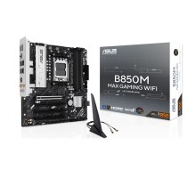 ASUS B850M MAX GAMING WIFI (Socket AM5, mATX, 4xDDR5(256GB), DP/HDMI, 1xPCIe 5.0x16/1xPCIe 4.0, 1xLAN(5GbE), Wi-Fi 6, 4xSATA 6Gb/s, 2xM.2, 2xType-C, 3xUSB 3.2, 2xUSB 2.0)