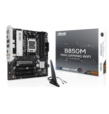 ASUS B850M MAX GAMING WIFI (Socket AM5, mATX, 4xDDR5(256GB), DP/HDMI, 1xPCIe 5.0x16/1xPCIe 4.0, 1xLAN(5GbE), Wi-Fi 6, 4xSATA 6Gb/s, 2xM.2, 2xType-C, 3xUSB 3.2, 2xUSB 2.0)
