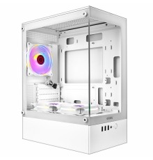 Ginzzu CL485 mATX FAN 3*12LD4 передняя панель Стекло Белый