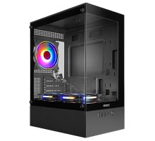 Ginzzu CL475 mATX FAN 3*12LC4 передняя панель Стекло