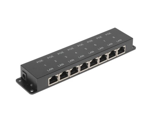 [Коммутаторы, модули, беспроводное оборудование] Midspan-8/P Пассивный PoE-инжектор Fast Ethernet на 8 портов.