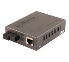OMC-100-11S5b Оптический Fast Ethernet медиаконвертер для передачи Ethernet по одному волокну одномодового оптического кабеля до 20км.