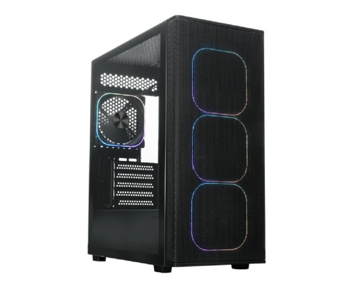 [Корпуса] XASTRA Корпус  A300M 4ARGB-C6  Black mATX/Mesh/ Srewless full-size TG/ 4x120mm FG120 ARGB PWM fans/Argb+PWM HUB 6ports/ A300M-4FG12A-C6