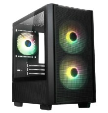 XASTRA Корпус  A400M 3ARGB-C6 Black mATX/ Mesh/ Screwless TG+Mesh/2x140mm + 1x120mm FC ARGB PWM fans/Argb+PWM HUB 6port/ A400M-2FC14A-1FC12A-C6