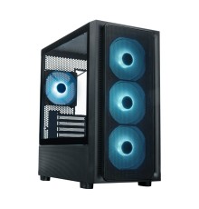 XASTRA Корпус  A411M 4ARGB-FC Black mATX/Mesh /ScrewlessTG+mesh panel/ 4x120mm ARGB PWM FC fans/ A411M-4FC12A