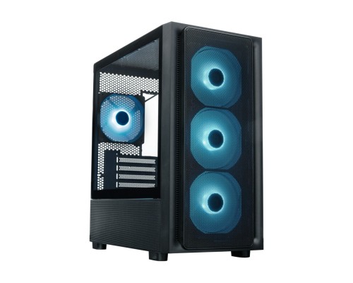 [Корпуса] XASTRA Корпус  A411M 4ARGB-FC Black mATX/Mesh /ScrewlessTG+mesh panel/ 4x120mm ARGB PWM FC fans/ A411M-4FC12A