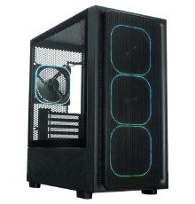 XASTRA Корпус  A411M 4ARGB-FG Black mATX/Mesh /ScrewlessTG+mesh panel/ 4x120mm ARGB PWM FG fans/ A411M-4FG12A