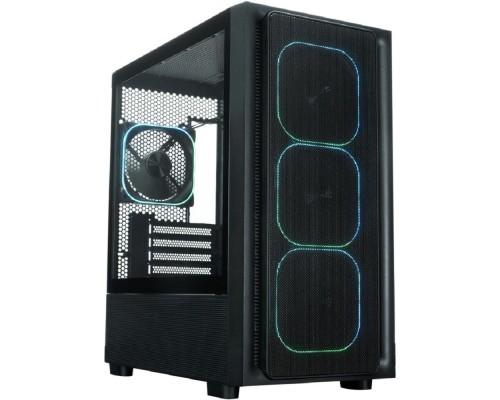 [Корпуса] XASTRA Корпус  A411M 4ARGB-FG Black mATX/Mesh /ScrewlessTG+mesh panel/ 4x120mm ARGB PWM FG fans/ A411M-4FG12A