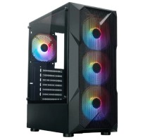 XASTRA Корпус  A304 4FRGB Black ATX/Mesh/half-size TG/4x120mm FRGB FC fans/ A304-4FC12F