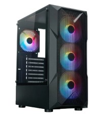 XASTRA Корпус  A304 4FRGB Black ATX/Mesh/half-size TG/4x120mm FRGB FC fans/ A304-4FC12F