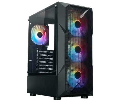 [Корпуса] XASTRA Корпус  A304 4FRGB Black ATX/Mesh/half-size TG/4x120mm FRGB FC fans/ A304-4FC12F