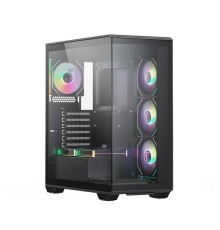 XASTRA Корпус Q600 6ARGB-C10 Black ATX/Aquarium/Screewless/6x120mm ARGB PWM FM fans/Argb+PWM HUB 10port/ Q600-6FM12A-C10