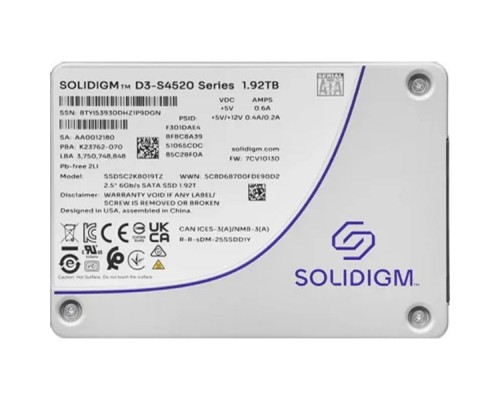 [накопитель] Solidigm SSDSC2KB019TZ1Z Solidigm SSD D3-S4520 Series, 1920GB, 2.5