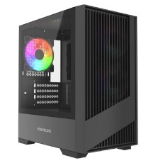 Powercase Корпус Mistral Micro A12B, Tempered Glass, 3x120mm FRGB fan, чёрный, mATX  (CMMA12B-L3)