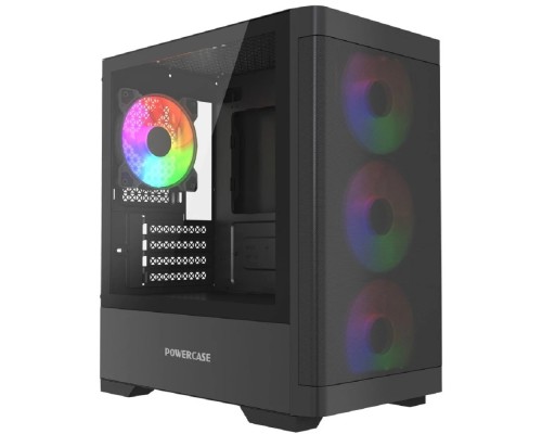 [Корпус] Powercase Корпус Mistral Micro A13B, Tempered Glass, 4x120mm FRGB fan, чёрный, mATX  (CMMA13B-L4)