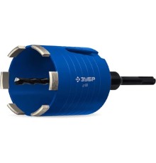 ЗУБР  АСК d 68 мм (М16; рабочая глубина 75 мм, лазерная сварка), алмазная сегментная коронка для подрозетников, Профессионал [29875-68]