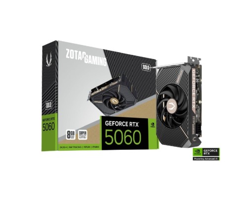 [Видеокарта] Видеокарта ZOTAC GAMING GeForce RTX 5060 SOLO 8Gb DDR7 128 bit  2280/2497 MHz  3*DP/HDMI  1*FAN (ZT-B50600G-10L) RTL