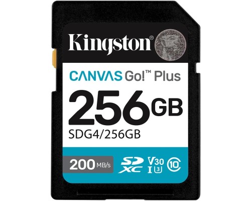 [Карта памяти ] SecureDigital 256GB Kingston SDG4/256GB Canvas Go! Plus V30 w/o adapter