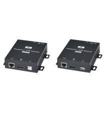 DP02U Комплект (передатчик + приёмник) для передачи DisplayPort + USB + RS232 по одному кабелю витой пары CAT5e(HDBaseT) до 150м(1080p x 60Гц(8бит), CAT6 до 100м