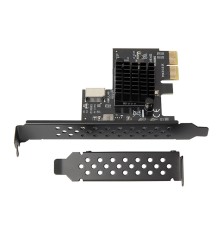 ORIENT AM-U3142PE-E, Контроллер PCI-Ex2 v3.0, USB 3.2 Gen2 (SuperSpeed USB 10Gbps), скорость до 10 Гбит/с, 1-port int Type-E, ASM3142 chipset, Self powered, 2 планки крепления (33364)