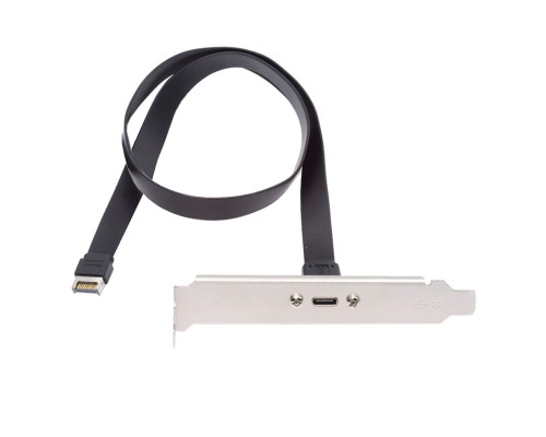 [кабели] ORIENT C182E-20 Планка портов в корпус 1xUSB Type-C, USB3.2 Gen2x2, кабель Type-E 20Gbps, длина 50см, oem (33417)