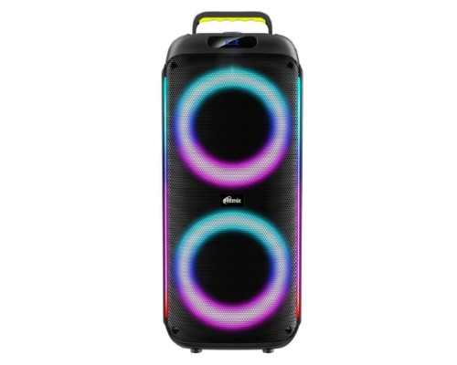 [Колонки] RITMIX SP-560B черный {6,5” + 6,5” + 1,5' твиттер, Bluetooth, FM-радио, RGB-подсветка, AUX, USB, microSD (до 32 Гб, MP3), дисплей: LED, до 6 часов}